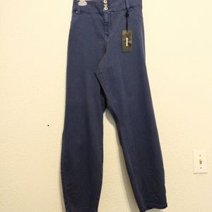 Torrid Blue Jegging Tapered Leg Button Zip Pockets Denim Jeans sz 26 R
